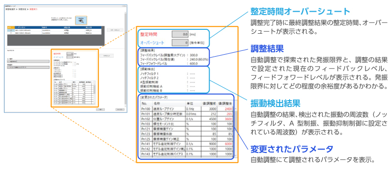 複数軸をまとめて同時にチューニングを実行