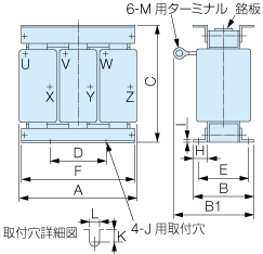 接続リードタイプ 外形図1