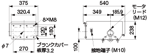 端子箱寸法図5(400kW以下の枠番号250LLA、315SA ～ 315MC)